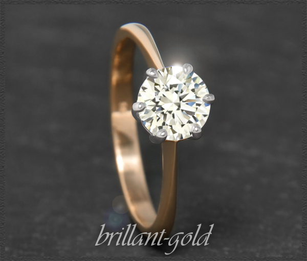 Brillant Ring aus 585 Gold mit 1,04ct, VS1